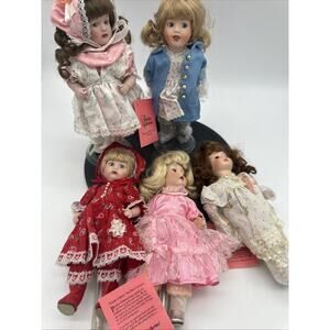 Lot Of 5 1997 Paradise Galleries 8" All Porcelain Collector Dolls